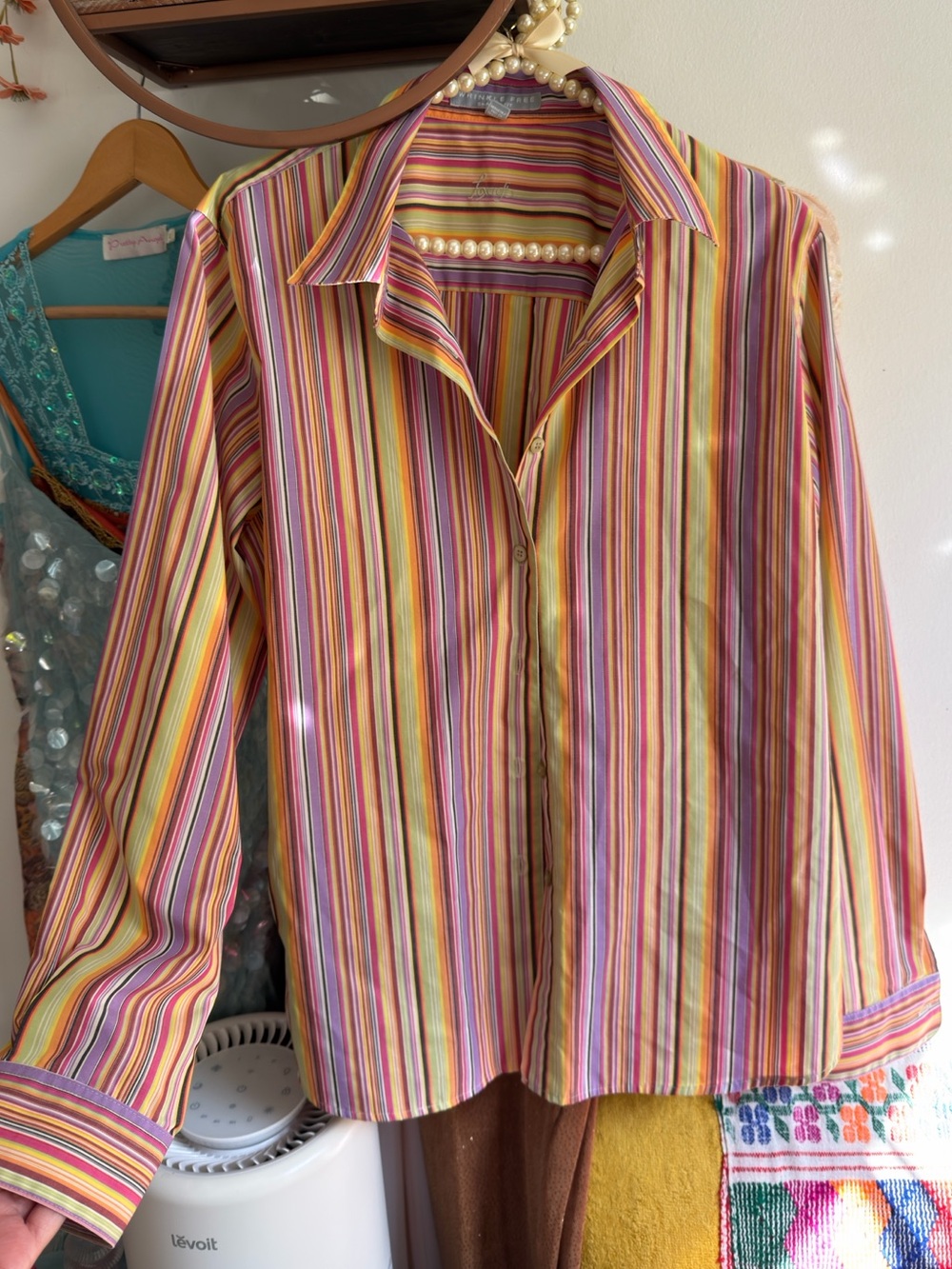 Vintage Foxcroft Multicolor Button-Up Blouse